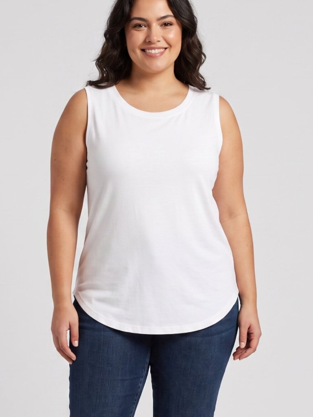 NWT | RIROW White Sleeveless Scoop Neck Tank Top | Size 1XL